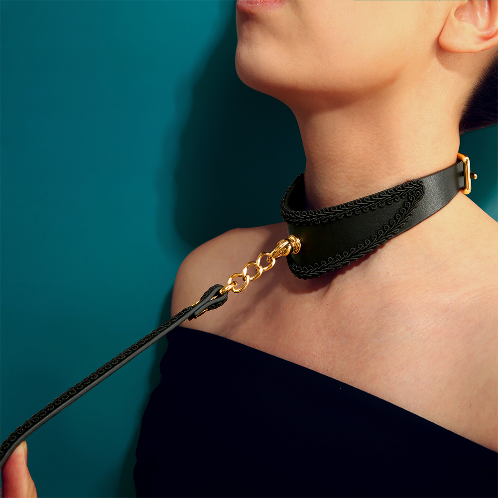 T-Chain BDSM Leash (1 Set)2 → طوق سلسلة على شكل حرف T لعبودية البي دي اس ام (طقم واحد)2
